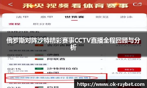 俄罗斯对阵沙特精彩赛事CCTV直播全程回顾与分析
